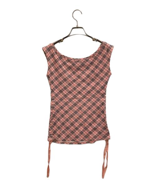 BURBERRY BLUE LABEL（バーバリー ブルー レーベル）BURBERRY BLUE LABEL (バーバリー ブルー レーベル) ノバチェックノースリーブカットソー ピンク サイズ:38の古着・服飾アイテム