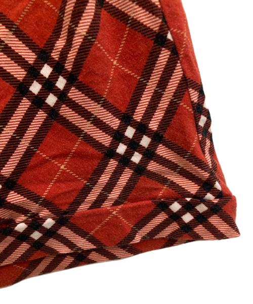 BURBERRY BLUE LABEL（バーバリー ブルー レーベル）BURBERRY BLUE LABEL (バーバリー ブルー レーベル) ノバチェック半袖カットソー レッド サイズ:38の古着・服飾アイテム