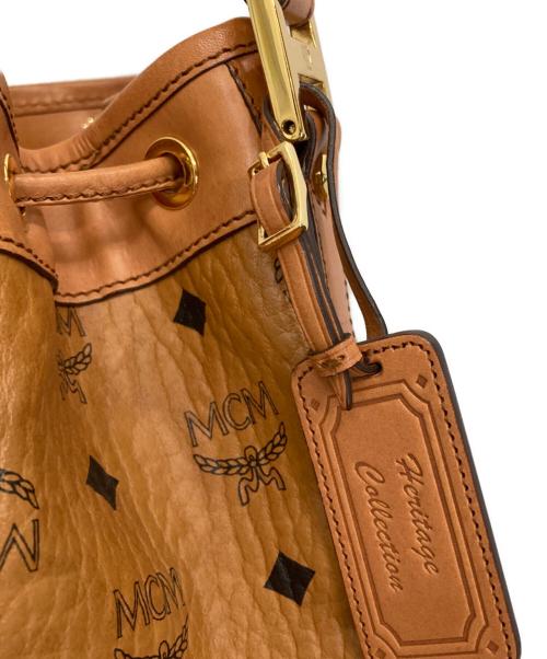 MCM（エムシーエム）MCM (エムシーエム) 巾着ショルダーバッグ ブラウンの古着・服飾アイテム
