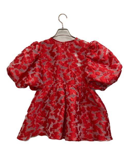 MAISON SPECIAL（メゾンスペシャル）MAISON SPECIAL (メゾンスペシャル) Sheer Flower Jacquard Blouse レッド サイズ:Fの古着・服飾アイテム