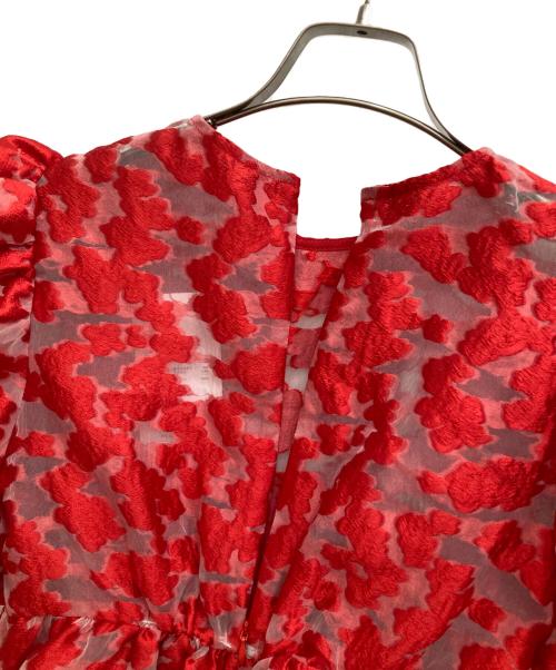 MAISON SPECIAL（メゾンスペシャル）MAISON SPECIAL (メゾンスペシャル) Sheer Flower Jacquard Blouse レッド サイズ:Fの古着・服飾アイテム