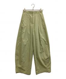 MAISON SPECIAL（メゾンスペシャル）の古着「Tuck Cocoon Color Pants」｜黄緑