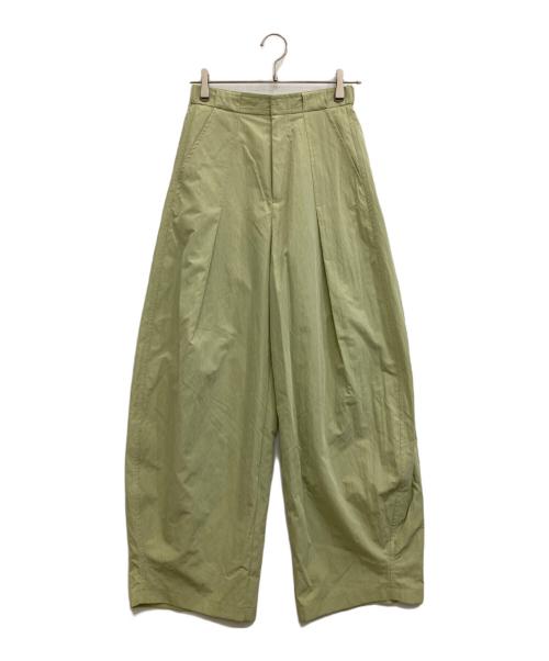 MAISON SPECIAL（メゾンスペシャル）MAISON SPECIAL (メゾンスペシャル) Tuck Cocoon Color Pants 黄緑 サイズ:38の古着・服飾アイテム