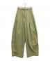 MAISON SPECIAL（メゾンスペシャル）の古着「Tuck Cocoon Color Pants」｜黄緑