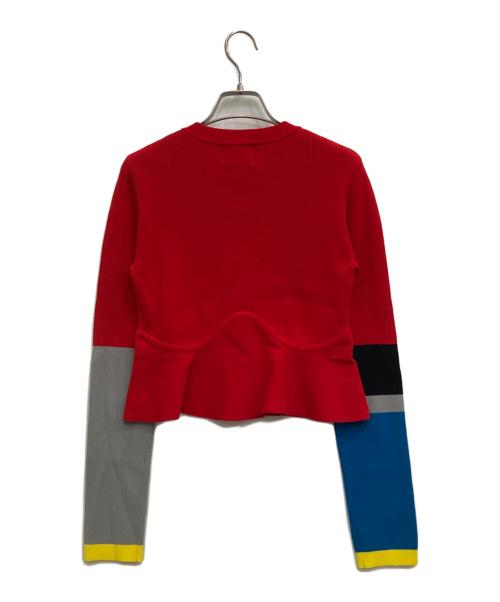 OMMO（オーエムエムオー）OMMO (オーエムエムオー) BLOCKING PEPLUM KT CD レッド サイズ:38の古着・服飾アイテム