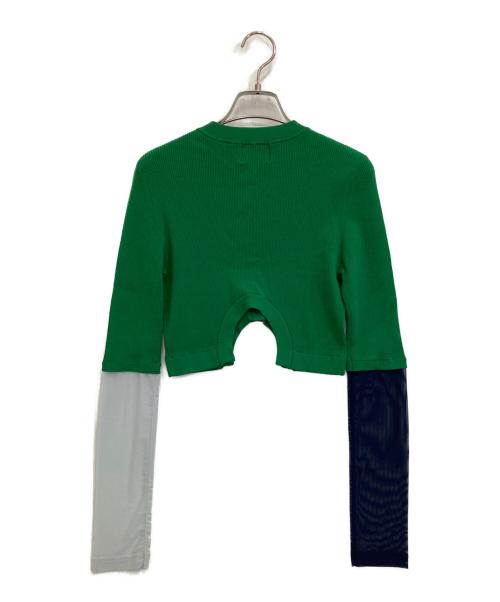OMMO（オーエムエムオー）OMMO (オーエムエムオー) CIRCLE CUT SHERR SLEEVE KT CD グリーン サイズ:38の古着・服飾アイテム