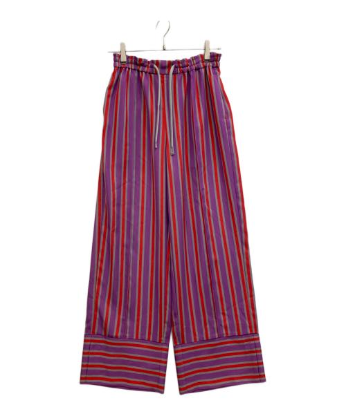 OMMO（オーエムエムオー）OMMO (オーエムエムオー) MULTI STRIPE PT パープル サイズ:38の古着・服飾アイテム