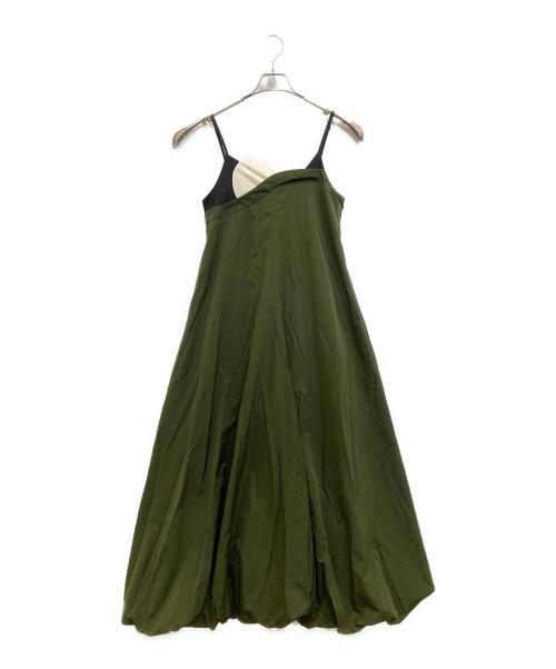 OMMO（オーエムエムオー）OMMO (オーエムエムオー) LAYERED BALLOON CAMI OP オリーブ サイズ:Freeの古着・服飾アイテム