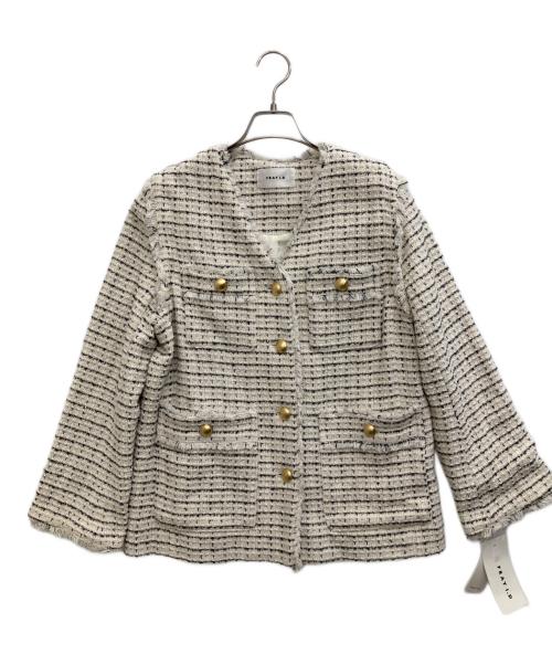 FRAY ID（フレイ アイディー）FRAY ID (フレイ アイディー) ツイード2wayジャケット ホワイト 未使用品の古着・服飾アイテム