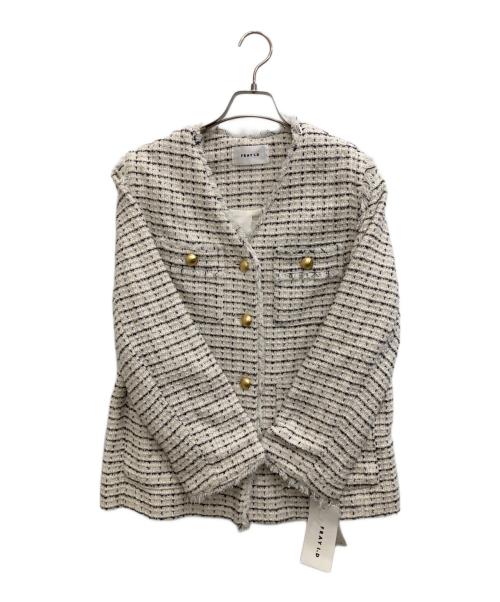 FRAY ID（フレイ アイディー）FRAY ID (フレイ アイディー) ツイード2wayジャケット ホワイト 未使用品の古着・服飾アイテム