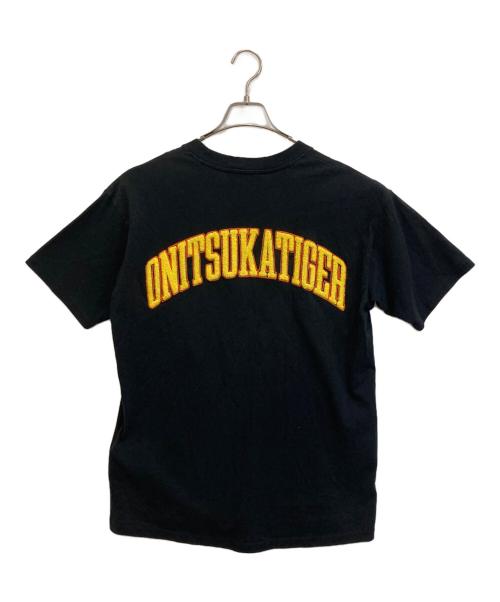 Onitsuka Tiger（オニツカタイガー）Onitsuka Tiger (オニツカタイガー) ラバーロゴTシャツ ブラック サイズ:Ｓの古着・服飾アイテム