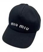 MIU MIUミュウミュウ）の古着「ドリル ベースボールキャップ」｜ブラック