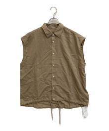 Spick and Span（スピック＆スパン）の古着「ソフトブロードフレンチヘムギャザーシャツ」｜ベージュ