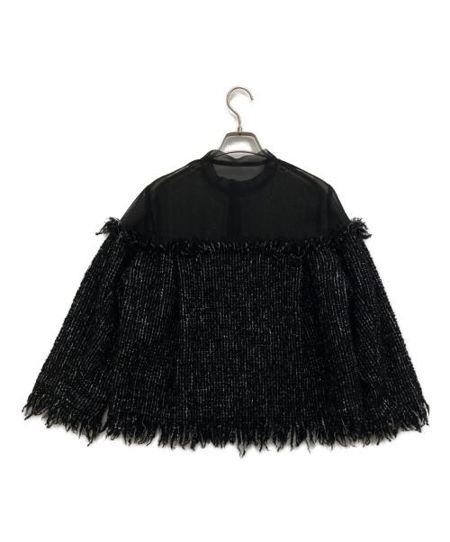 sacai（サカイ）sacai (サカイ) ツイード切替ジャケット ブラック サイズ:1の古着・服飾アイテム