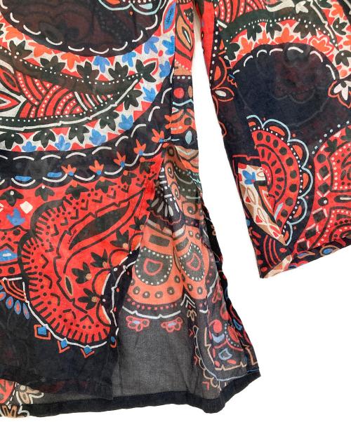 LEONARD PARIS（レオナール パリ）LEONARD PARIS (レオナール パリ) ペイズリー柄シアーブラウス ブラック×レッド サイズ:Ｌの古着・服飾アイテム