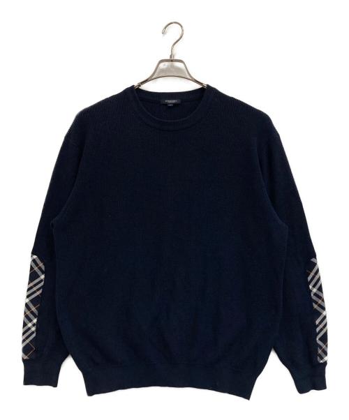 BURBERRY LONDON（バーバリーロンドン）BURBERRY LONDON (バーバリーロンドン) クルーネックニット ネイビー サイズ:Lの古着・服飾アイテム