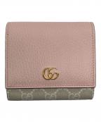 GUCCIグッチ）の古着「ダブルG バイカラー ミディアム ウォレット」｜ピンク