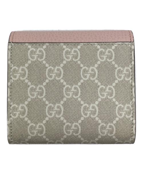 GUCCI（グッチ）GUCCI (グッチ) ダブルG バイカラー ミディアム ウォレット ピンクの古着・服飾アイテム