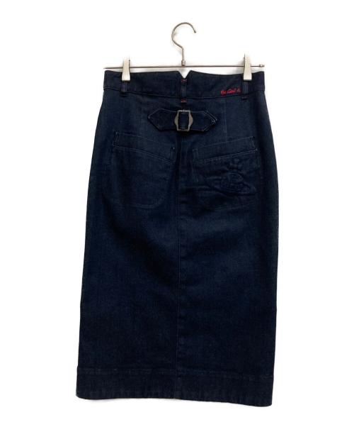 Vivienne Westwood RED LABEL（ヴィヴィアンウエストウッドレッドレーベル）Vivienne Westwood RED LABEL (ヴィヴィアンウエストウッドレッドレーベル) オーブ刺繍デニムスカート インディゴ サイズ:1の古着・服飾アイテム