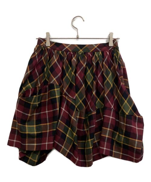 Vivienne Westwood RED LABEL（ヴィヴィアンウエストウッドレッドレーベル）Vivienne Westwood RED LABEL (ヴィヴィアンウエストウッドレッドレーベル) チェックミニスカート ボルドー サイズ:2の古着・服飾アイテム