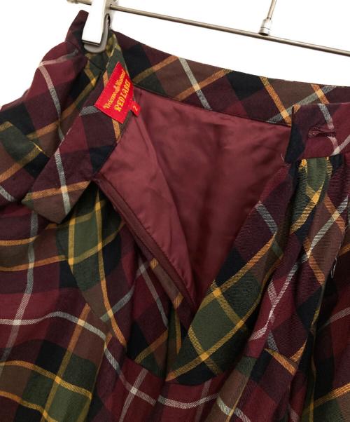 Vivienne Westwood RED LABEL（ヴィヴィアンウエストウッドレッドレーベル）Vivienne Westwood RED LABEL (ヴィヴィアンウエストウッドレッドレーベル) チェックミニスカート ボルドー サイズ:2の古着・服飾アイテム
