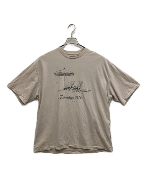 Saturdays NYC（サタデーズ ニューヨークシティ）Saturdays NYC (サタデーズ ニューヨークシティ) Tシャツ ベージュ サイズ:Ｌ 未使用品の古着・服飾アイテム