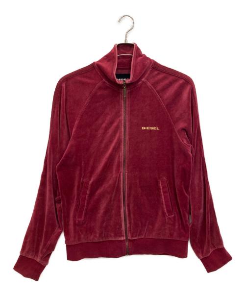 DIESEL（ディーゼル）DIESEL (ディーゼル) ベロアトラックジャケット レッド サイズ:Ｌの古着・服飾アイテム