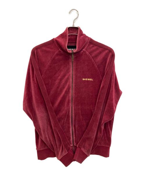 DIESEL（ディーゼル）DIESEL (ディーゼル) ベロアトラックジャケット レッド サイズ:Ｌの古着・服飾アイテム
