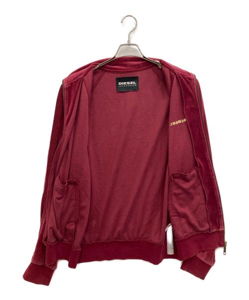 DIESEL（ディーゼル）DIESEL (ディーゼル) ベロアトラックジャケット レッド サイズ:Ｌの古着・服飾アイテム