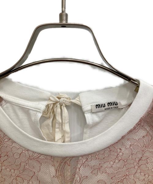 MIU MIU（ミュウミュウ）MIU MIU (ミュウミュウ) レース切替ワンピース ホワイト サイズ:Mの古着・服飾アイテム