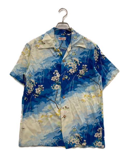 Sun Surf（サンサーフ）Sun Surf (サンサーフ) 桜アロハシャツ ブルー サイズ:Sの古着・服飾アイテム