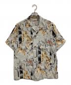 Sun Surfサンサーフ）の古着「TIGER&BAMBOOアロハシャツ」｜グレー