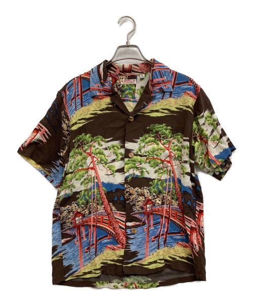 Sun Surf（サンサーフ）Sun Surf (サンサーフ) 渡月橋アロハシャツ ブラウン サイズ:Sの古着・服飾アイテム