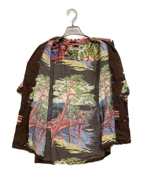 Sun Surf（サンサーフ）Sun Surf (サンサーフ) 渡月橋アロハシャツ ブラウン サイズ:Sの古着・服飾アイテム