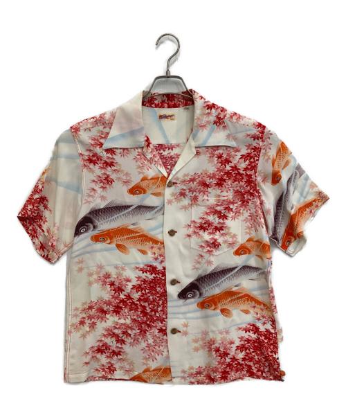 Sun Surf（サンサーフ）Sun Surf (サンサーフ) MAPLE UNDER CARPSアロハシャツ ホワイト×レッド サイズ:Ｓの古着・服飾アイテム
