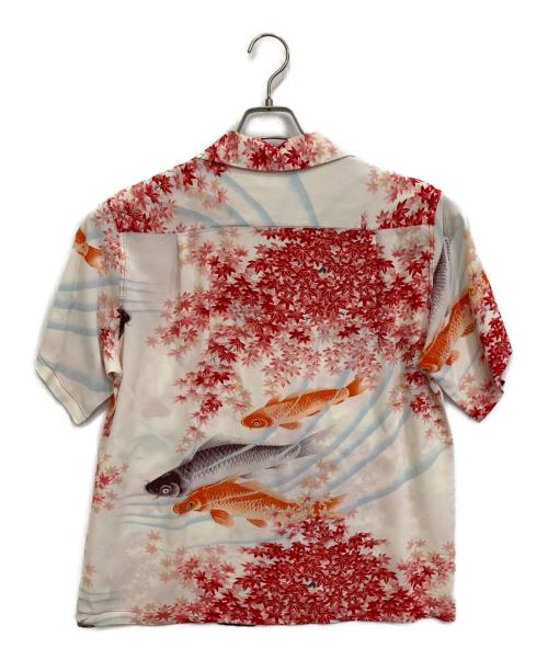 Sun Surf（サンサーフ）Sun Surf (サンサーフ) MAPLE UNDER CARPSアロハシャツ ホワイト×レッド サイズ:Ｓの古着・服飾アイテム