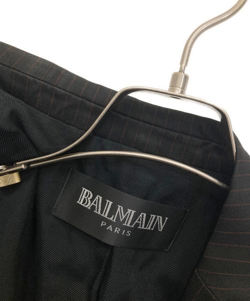 BALMAIN（バルマン）BALMAIN (バルマン) エンブレムテーラードジャケット ブラウン サイズ:36の古着・服飾アイテム