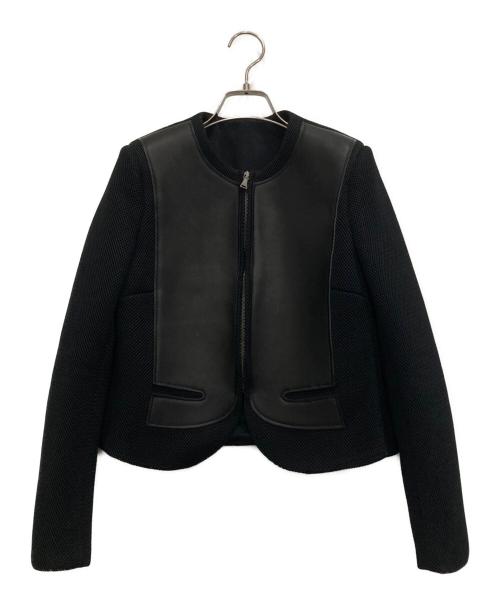 NEIL BARRETT（ニールバレット）NEIL BARRETT (ニールバレット) レザー切替メッシュジャケット ブラック サイズ:38の古着・服飾アイテム