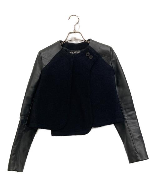 NEIL BARRETT（ニールバレット）NEIL BARRETT (ニールバレット) レザー切替ジャケット ブラック サイズ:38の古着・服飾アイテム
