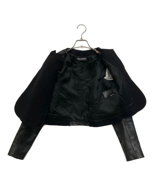 NEIL BARRETT（ニールバレット）NEIL BARRETT (ニールバレット) レザー切替ジャケット ブラック サイズ:38の古着・服飾アイテム