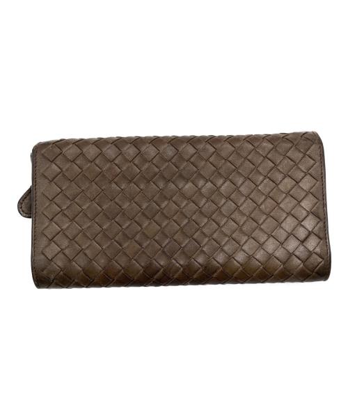 BOTTEGA VENETA（ボッテガベネタ）BOTTEGA VENETA (ボッテガベネタ) イントレチャート長財布 ブラウンの古着・服飾アイテム