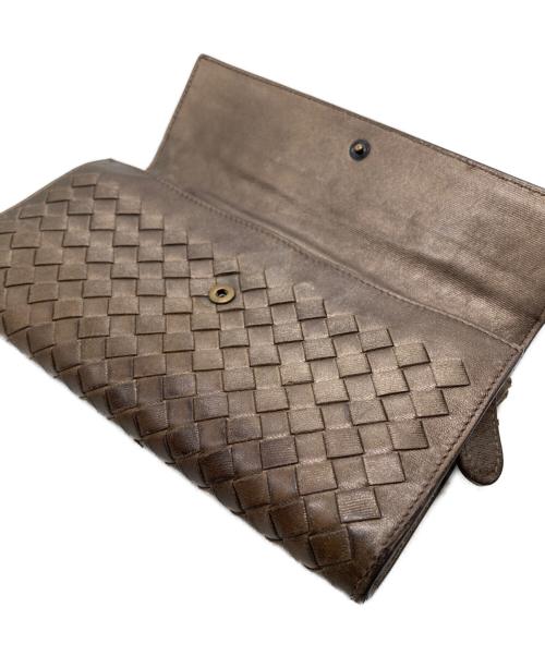 BOTTEGA VENETA（ボッテガベネタ）BOTTEGA VENETA (ボッテガベネタ) イントレチャート長財布 ブラウンの古着・服飾アイテム