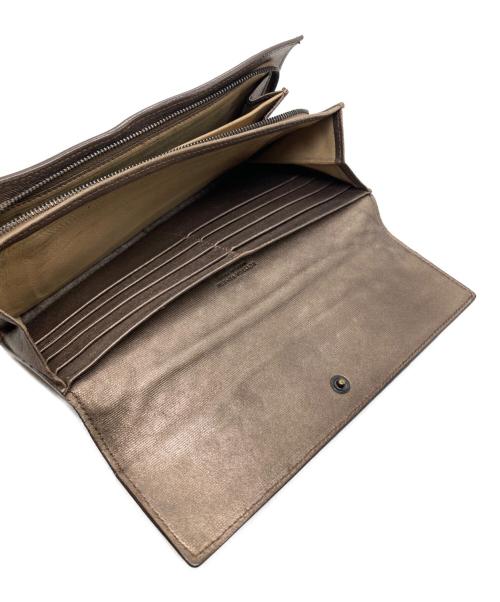 BOTTEGA VENETA（ボッテガベネタ）BOTTEGA VENETA (ボッテガベネタ) イントレチャート長財布 ブラウンの古着・服飾アイテム