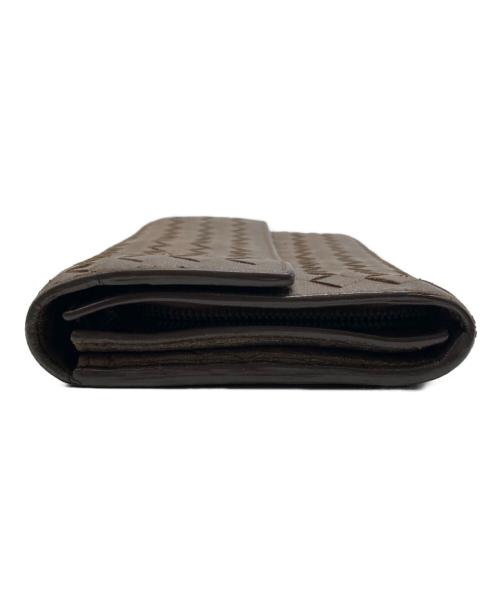 BOTTEGA VENETA（ボッテガベネタ）BOTTEGA VENETA (ボッテガベネタ) イントレチャート長財布 ブラウンの古着・服飾アイテム