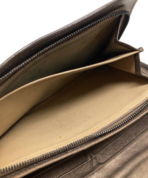 BOTTEGA VENETA（ボッテガベネタ）BOTTEGA VENETA (ボッテガベネタ) イントレチャート長財布 ブラウンの古着・服飾アイテム