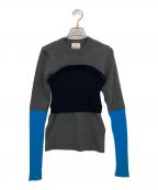 OMMOオーエムエムオー）の古着「BUSTIER LAYERED BLOCKING KNIT」｜グレー