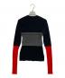 OMMO (オーエムエムオー) BUSTIER LAYERED BLOCKING KNIT ブラック サイズ:FREE：11000円