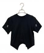 OMMOオーエムエムオー）の古着「TUCK SLEEVE SHORT T」｜ブラック