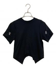 OMMO（オーエムエムオー）の古着「TUCK SLEEVE SHORT T」｜ブラック