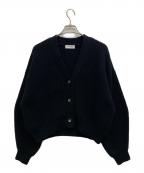 SACRAサクラ）の古着「BOILED LAMBWOOL FURROW CARDIGAN」｜ブラック